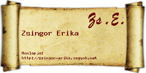 Zsingor Erika névjegykártya